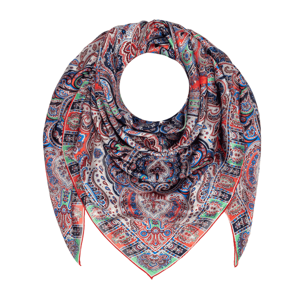 Majestic Paisley 140x140 - multi scarlet