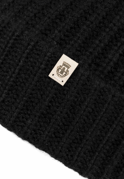 Pure Cashmere Umschlagmuetze - black