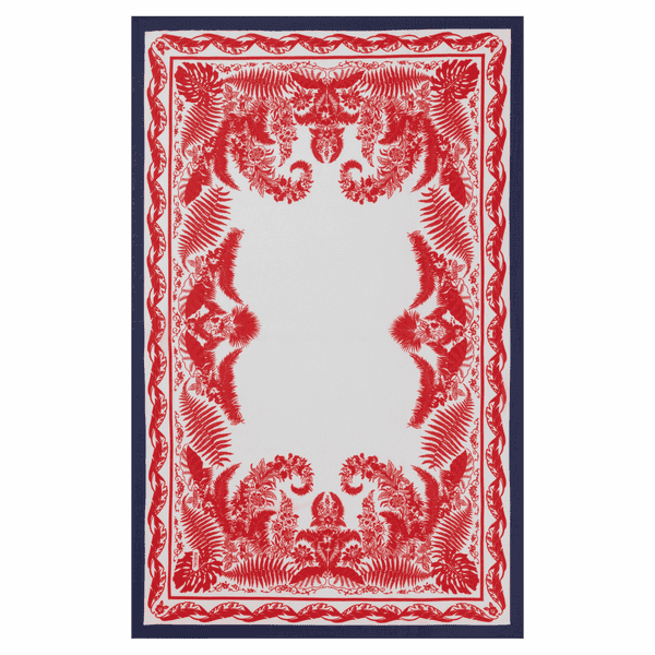 Botanical Garden 100x160  - red/navy