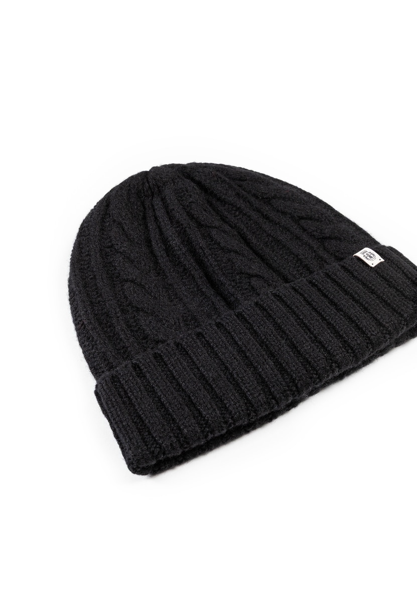 Cabled Charm Mütze  - black