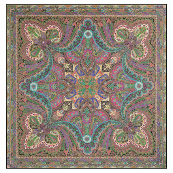 Delicate Paisley 140x140 - black/pink