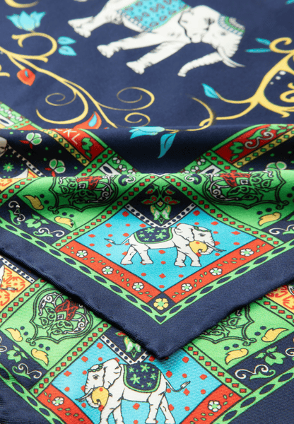 Lucky Elephant 53x53  - multi navy