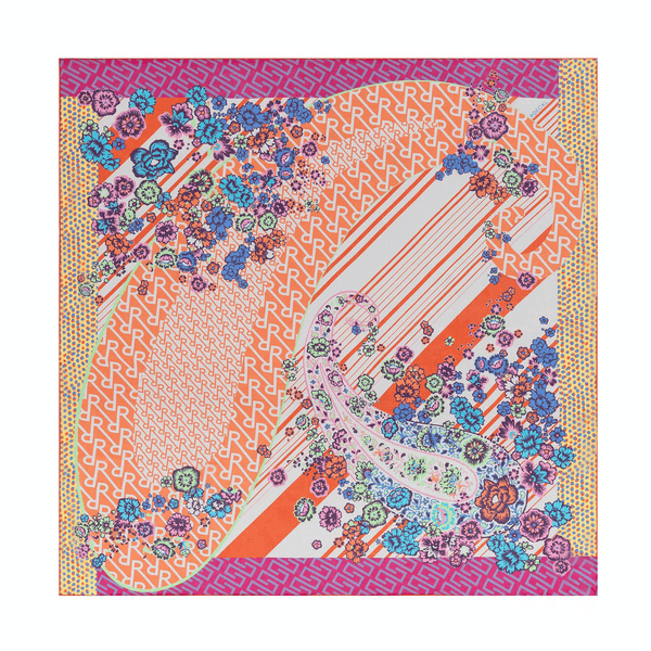 Big Paisley 100x100 - multi flamingo
