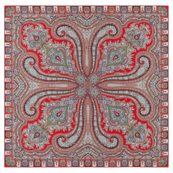 Paisley Star 90x90 - multi red