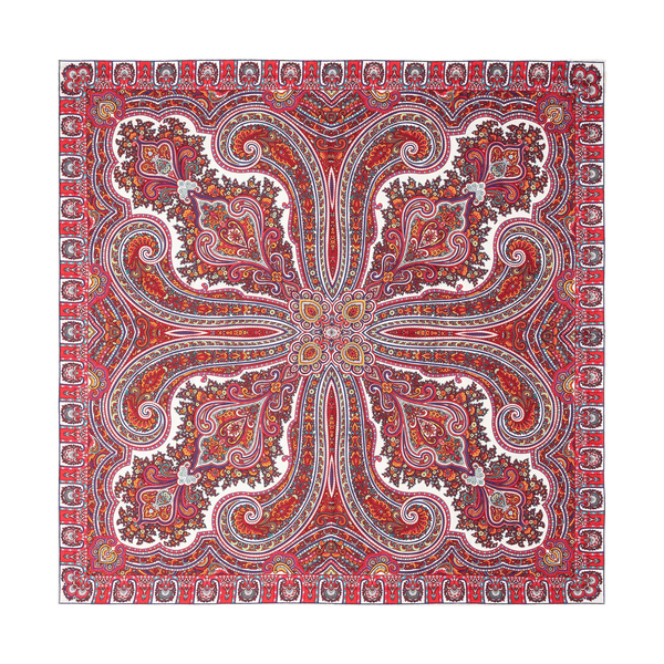 Paisley Star 90x90 - white/red