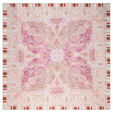 Butterfly Paisley 140x140  - rose/beige