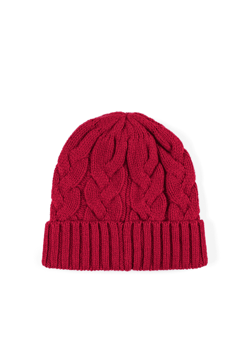 Braided Cashmere Muetze - classic red