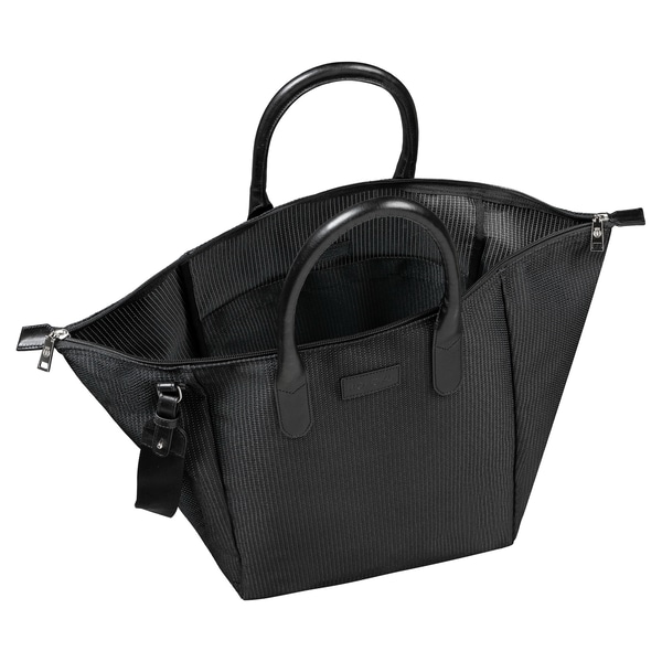 Bottle Shopping Bag L - black/silver