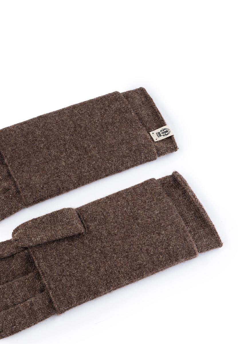 Pure Cashmere Stulpenhandschuhe - coffee