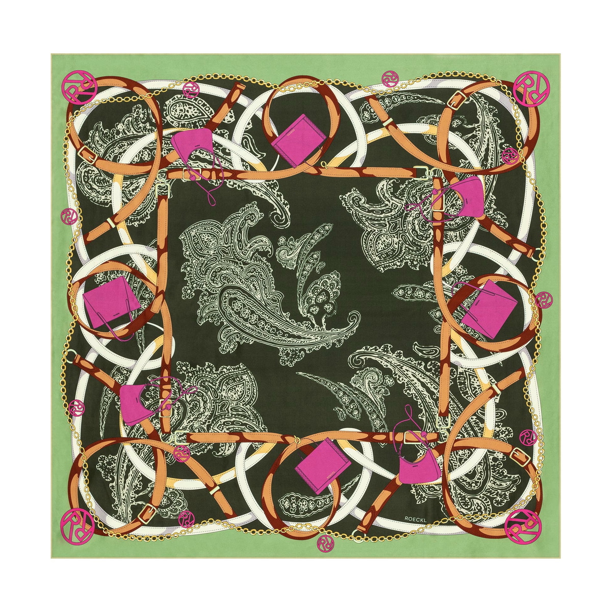 Noble Paisley 90x90 - multi green