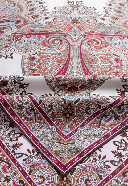 Paisley Reflection 90x90  - multi taupe