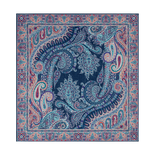 Rising Paisley 130x130 - multi navy