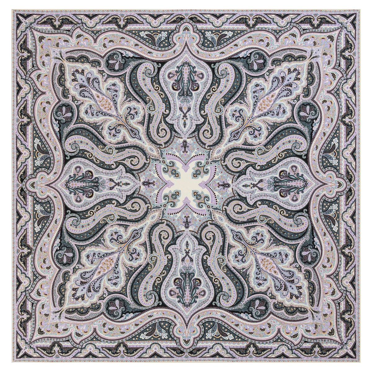 Navona Paisley 140x140  - multi rose