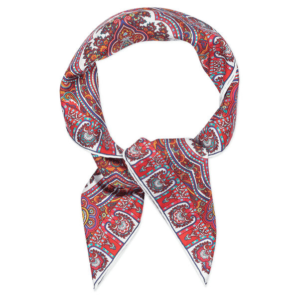 Paisley Star 90x90  - white/red