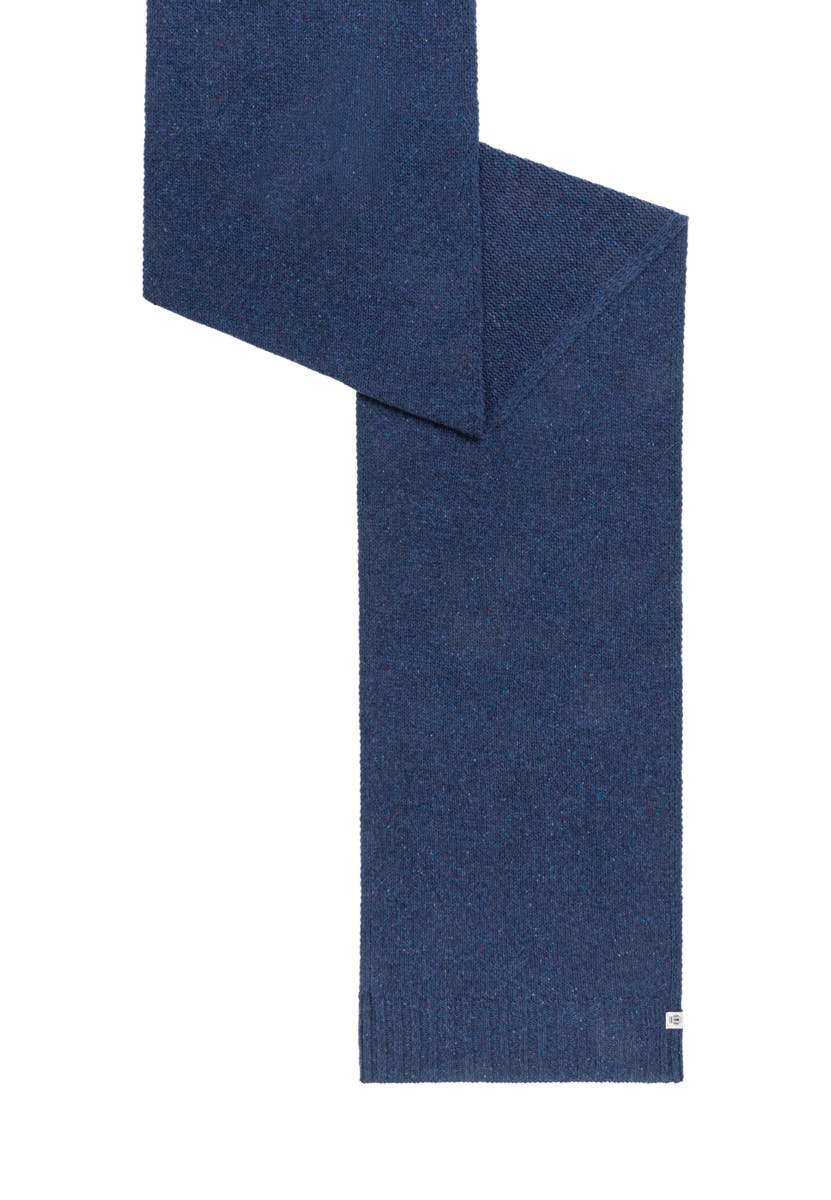 Merino Tweed Schal 35x180 - navy
