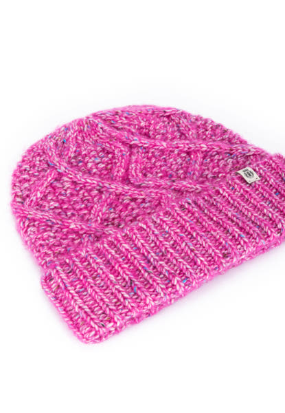 Winter Tweed Mütze  - magenta