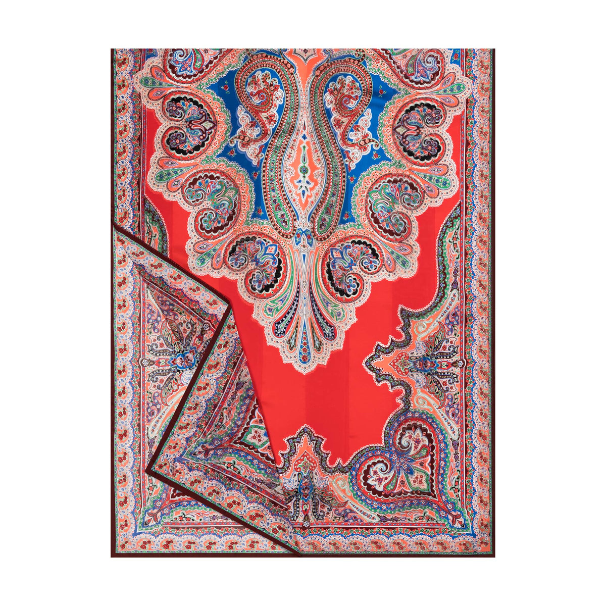 Heart Paisley 70x180 - multi scarlet
