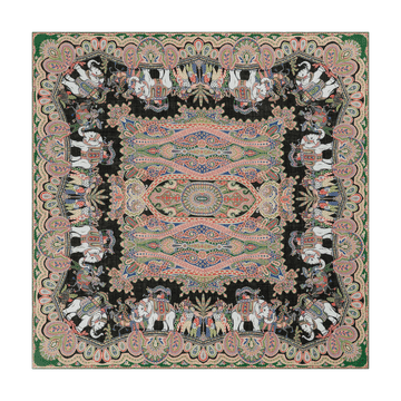 Elephant Parade Cashmere 140x140 - multi emerald