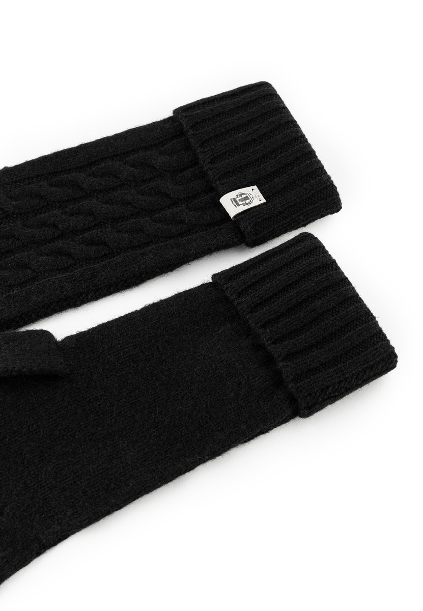 Cabled Charm Strickhandschuhe - black