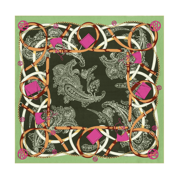 Noble Paisley 90x90 - multi green