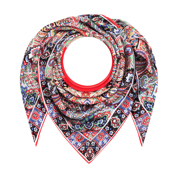 Bold Paisley 90x90 - multi red