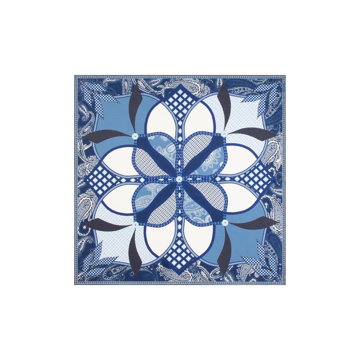 Flower mandala 64x64 - multi navy