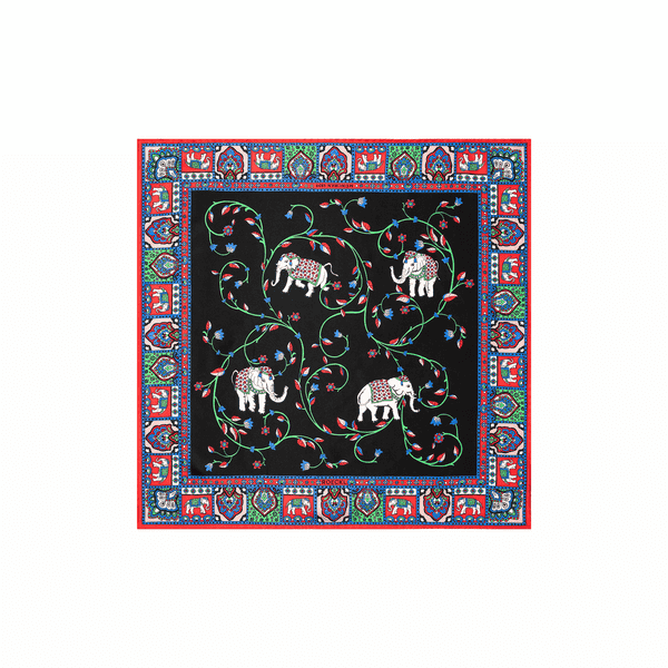 Elephant Garden 53x53 - black jewel