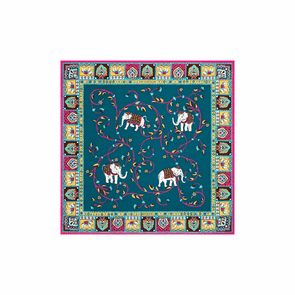 Elephant Garden 53x53 - multi emerald