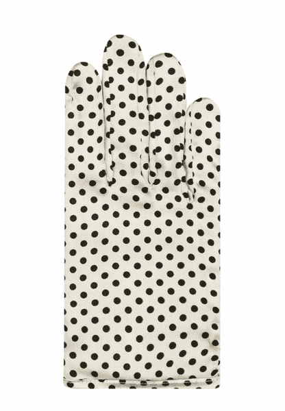 Polka Dots Maske & Handschuh Set - creme black