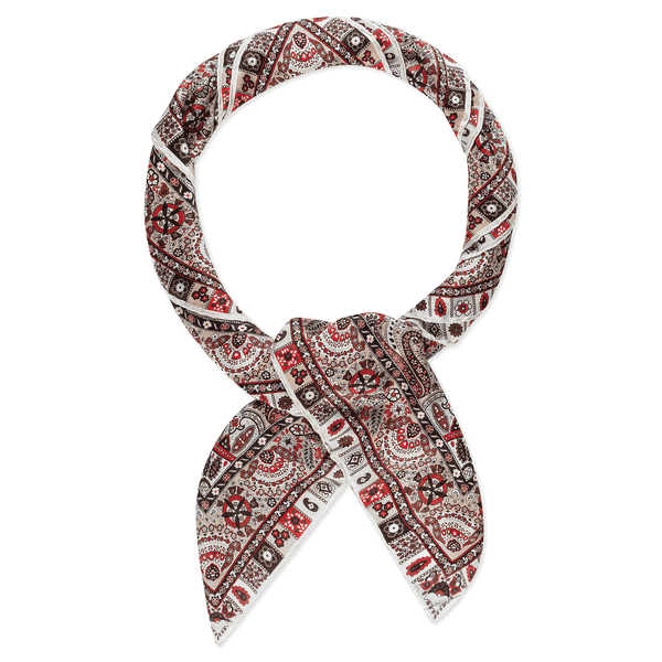 Circular Paisley 140x140 - creme/red