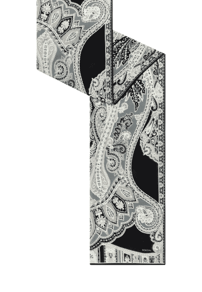 Porta Paisley 70x180 - black/white