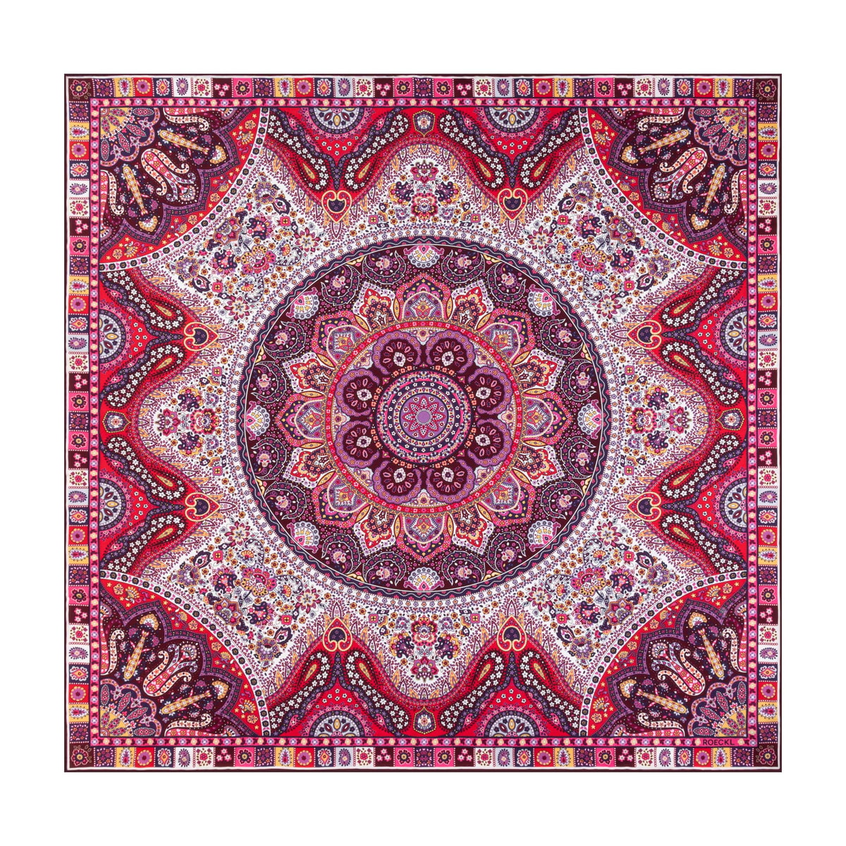 Small Circular Paisley 90x90 - multi wine