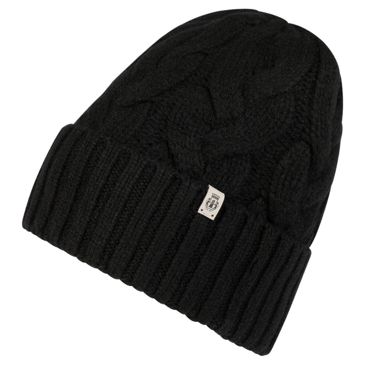 Braided Cashmere Muetze - black