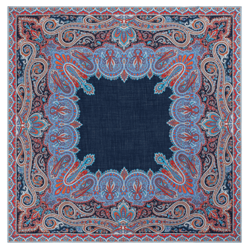 Enchanted Paisley 140x140  - multi navy