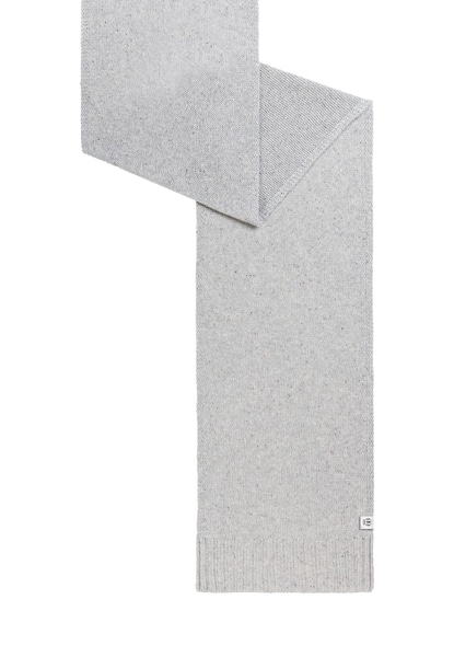 Merino Tweed Schal 35x180 - light grey
