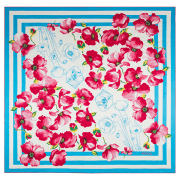 Poppy Rush 130x130  - turquoise/pink