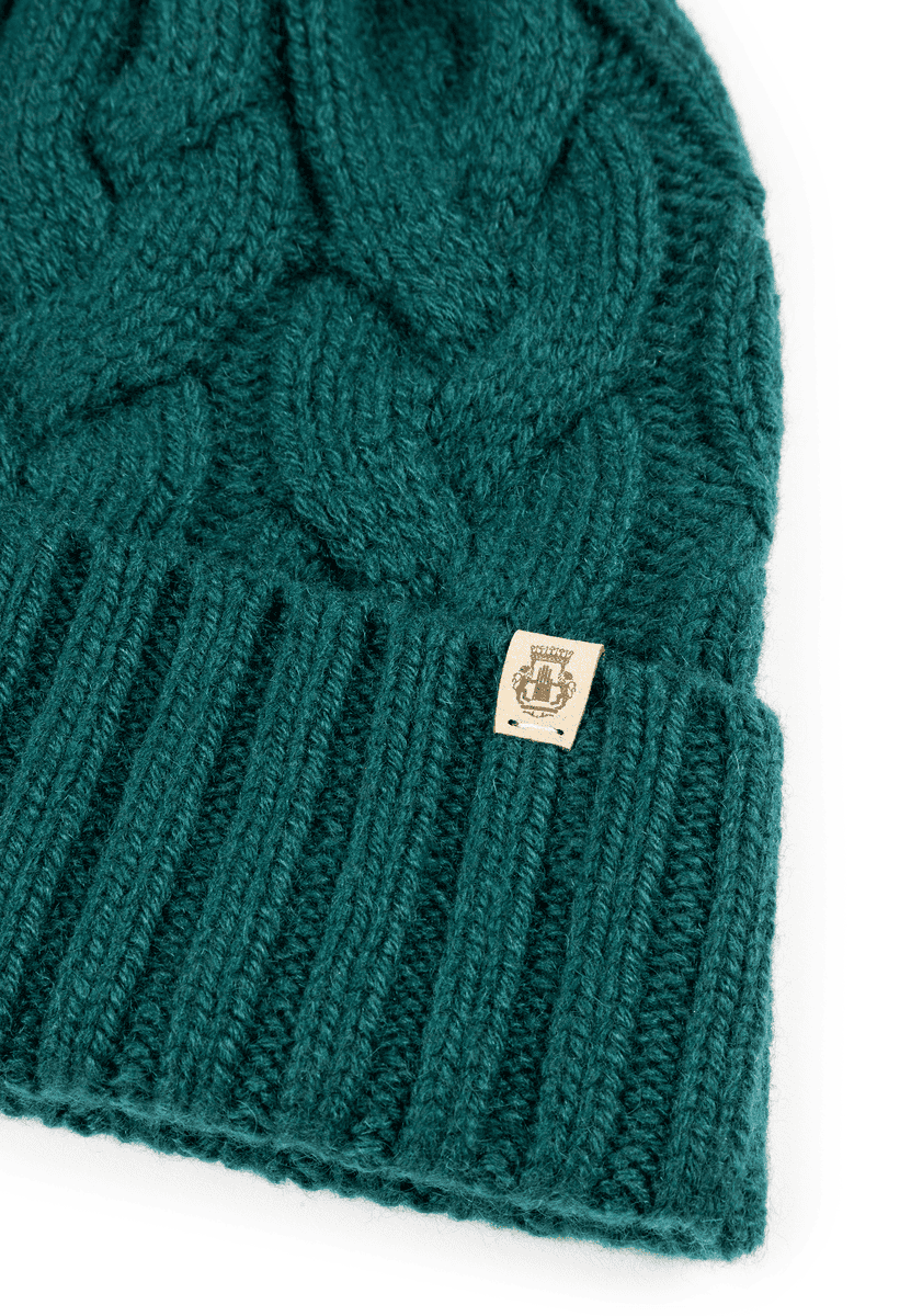 Braided Cashmere Muetze - emerald