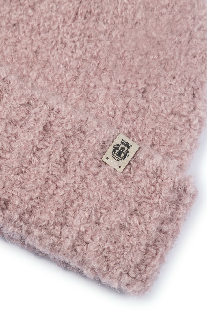 Classic Bouclé Umschlagmütze - blush