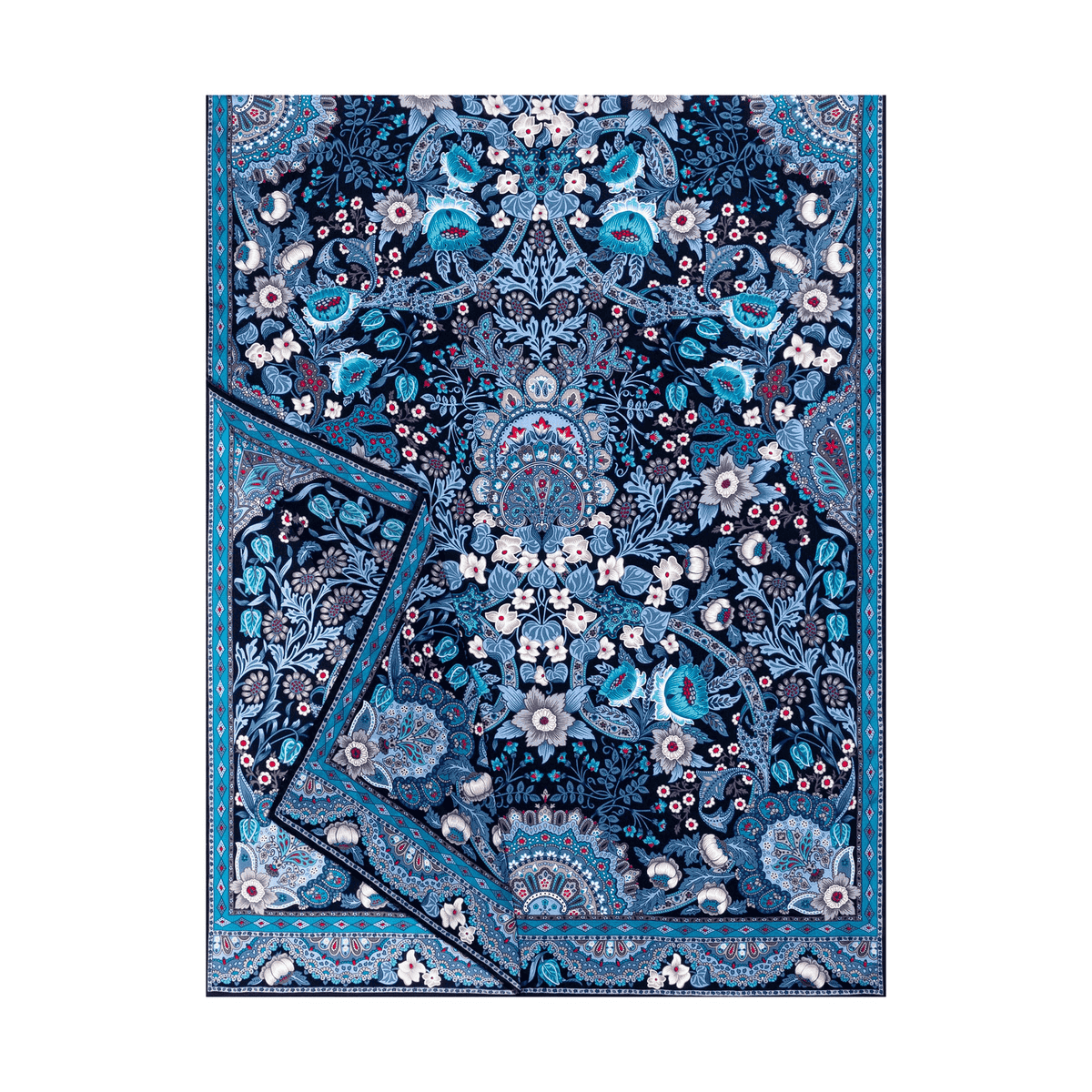 Flower Paisley 70x180 - multi blue