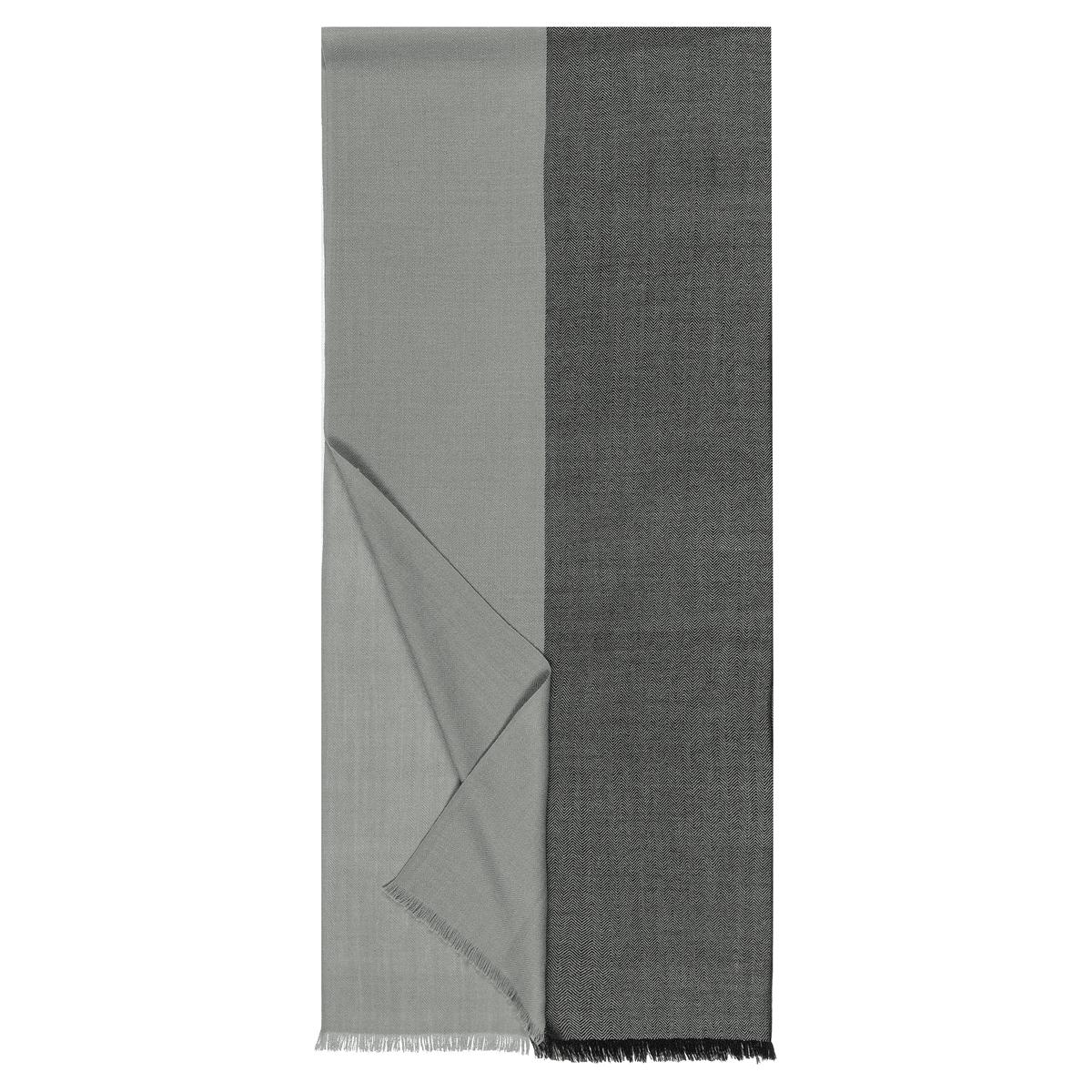 Two-Tone Wool 40x180 - black/grey