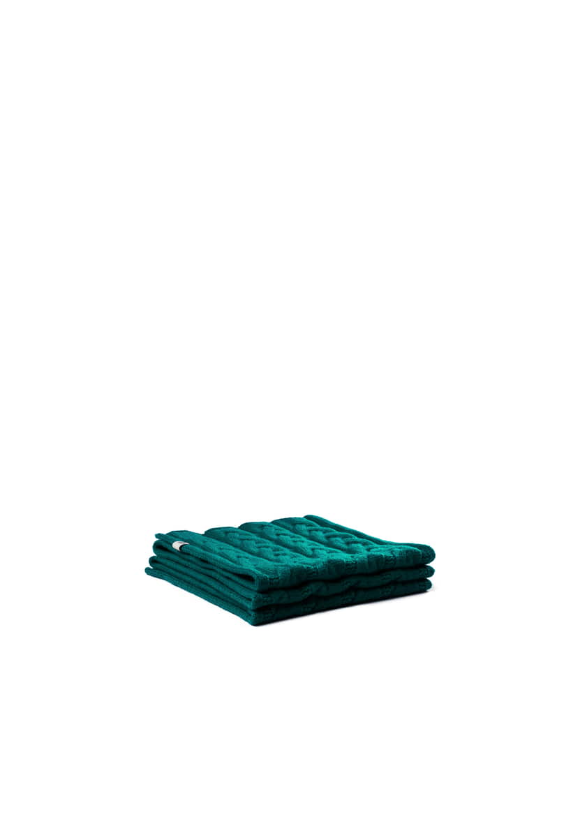 Braided Cashmere Schal 30x180 - emerald