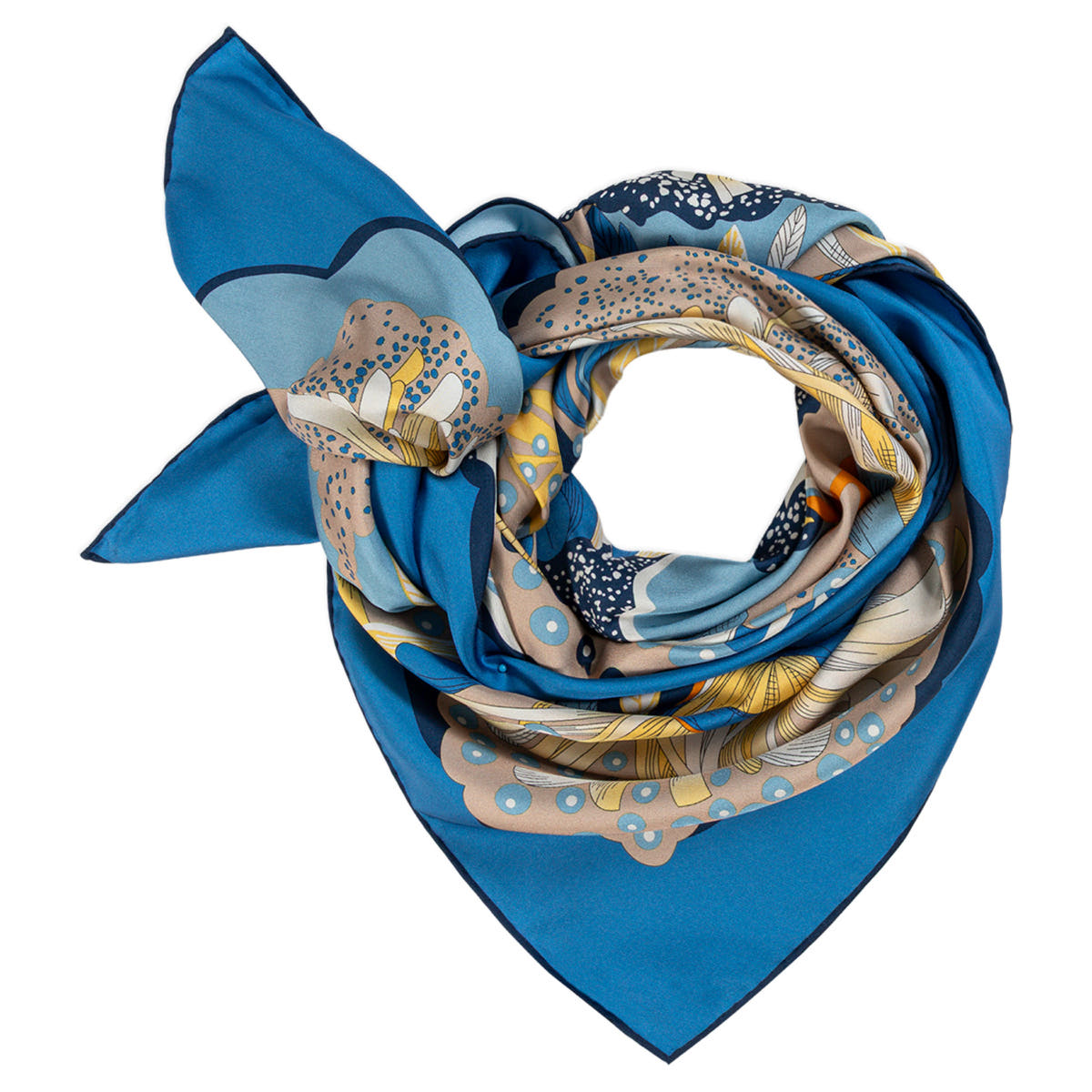 Dominique 106x106  - blue/beige