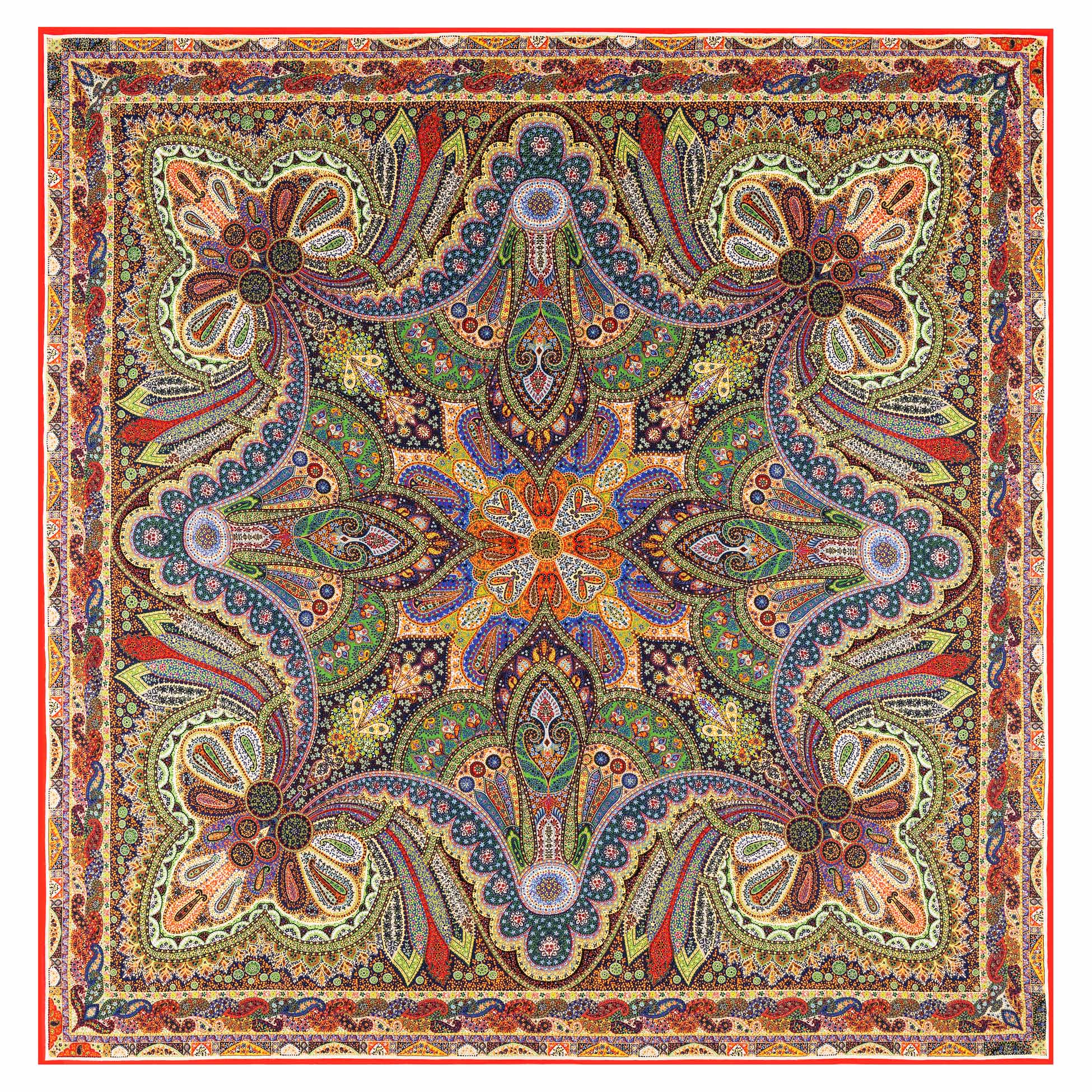 Delicate Paisley 140x140 - multi colour