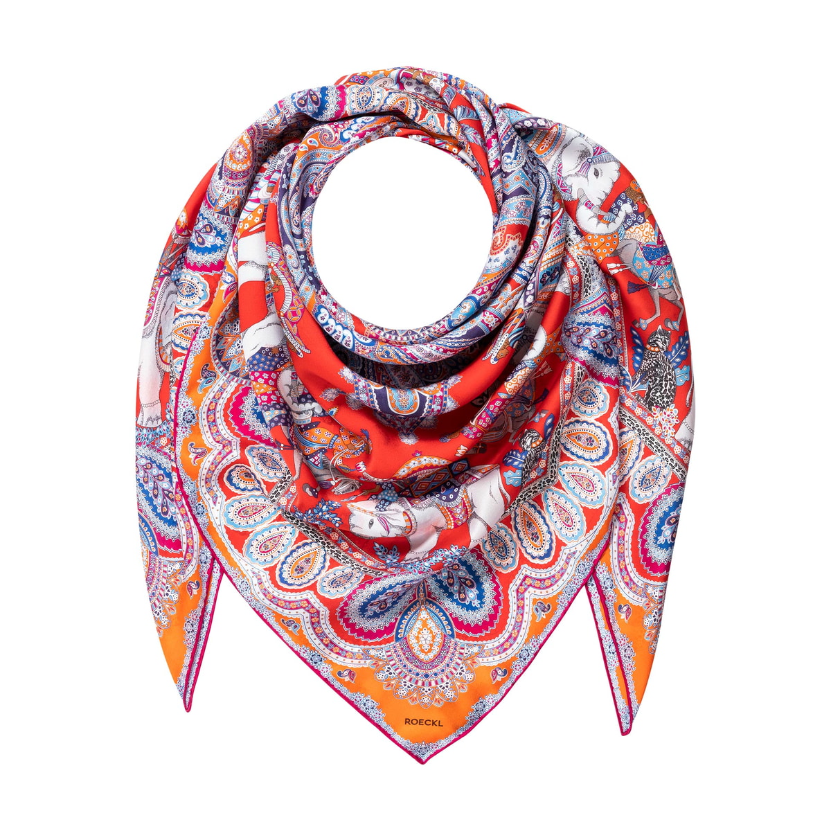 Elephant Parade Silk 140x140 - multi coral