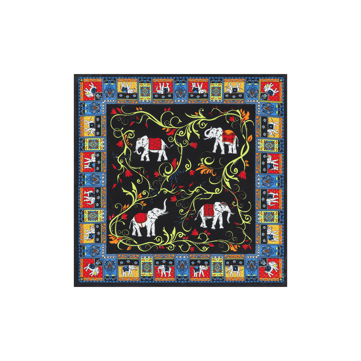 Lucky Elephant 53x53  - multi black