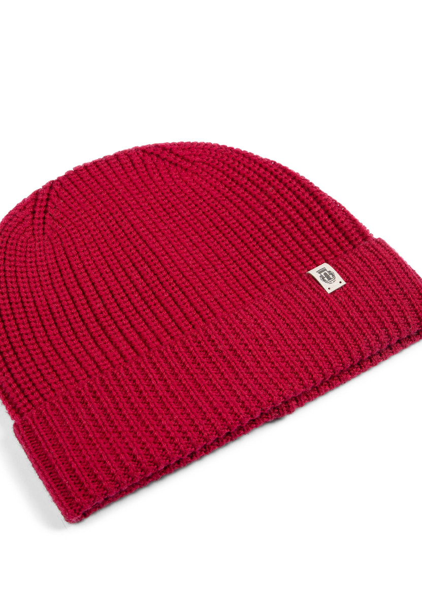 Pure Merino Umschlagmuetze - red