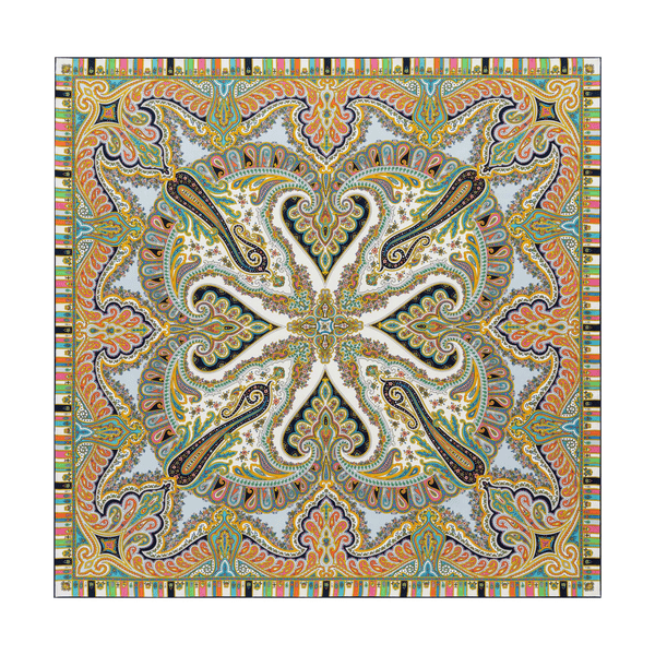 Circular Ornament 90x90 - multi navy
