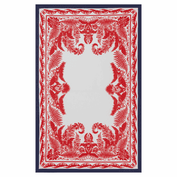 Botanical Garden 100x160  - red/navy