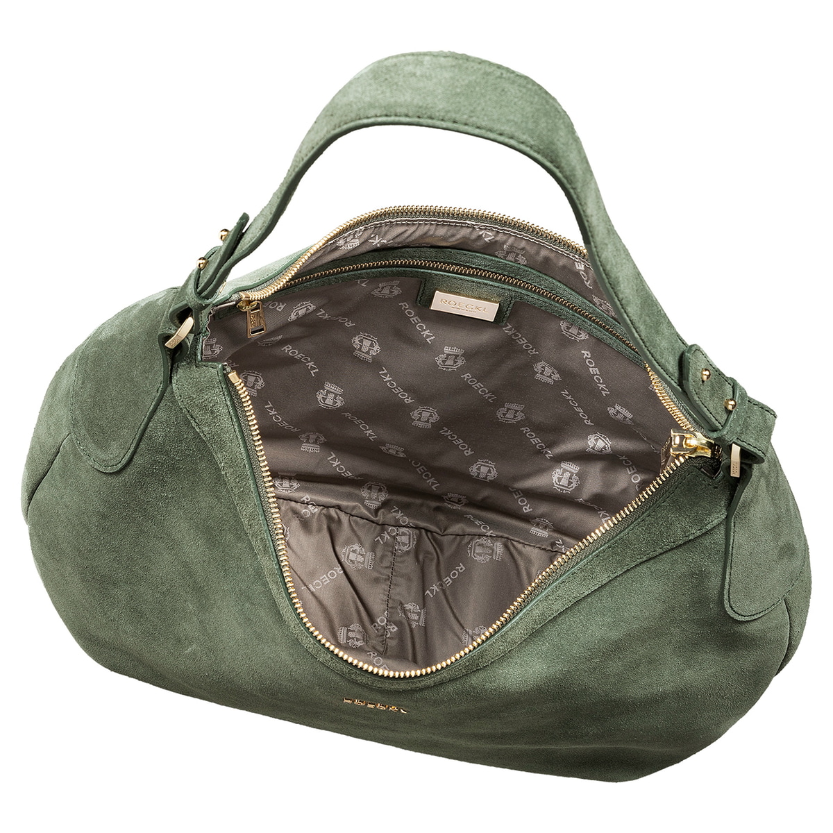 Liberty Schultertasche medium Veloursleder  - loden